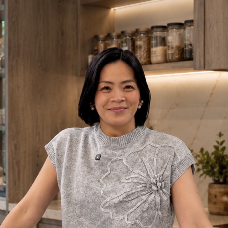 Imee Magdaraog in a kitchen she designed.